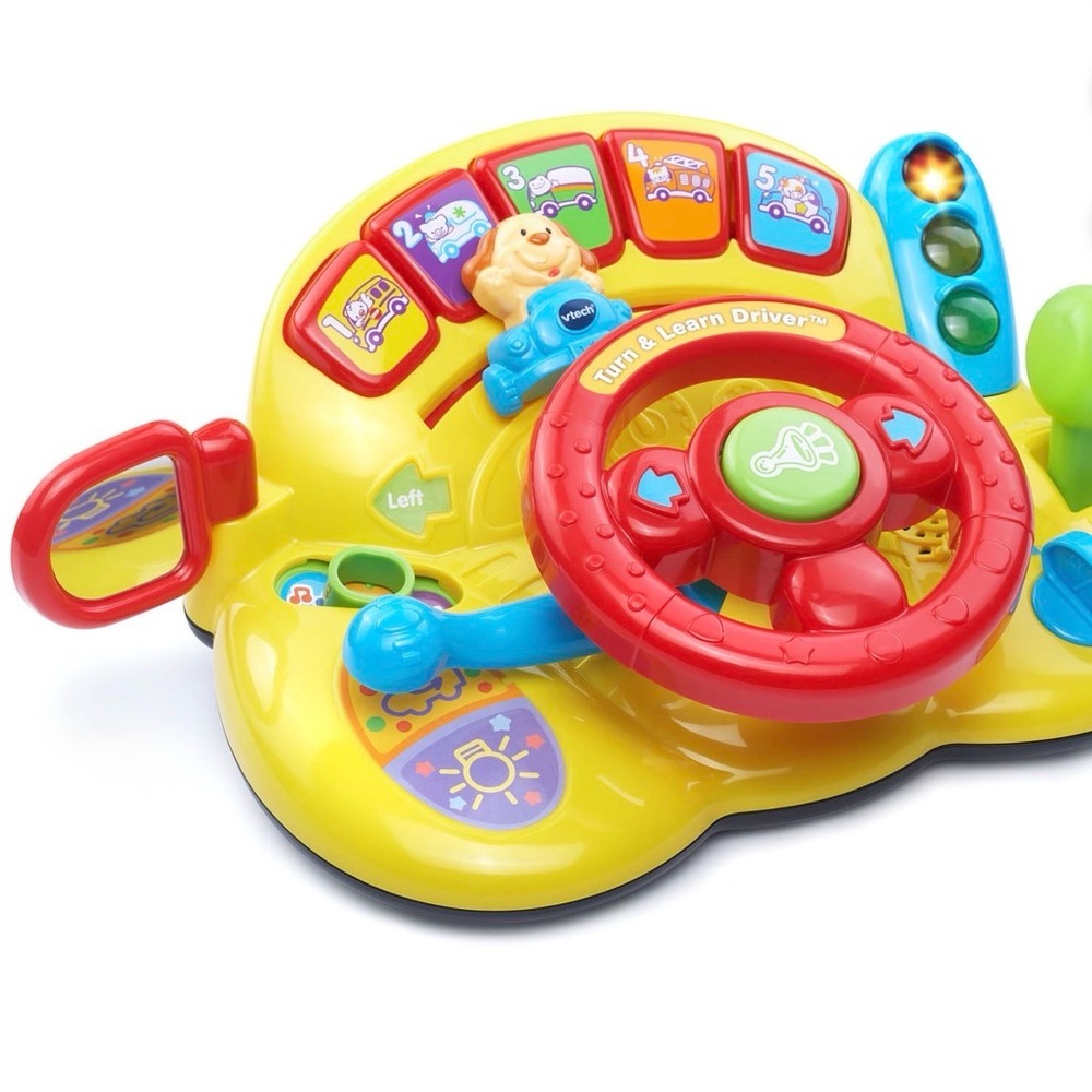 Interactive Steering Wheel Toy - Yellow and Red